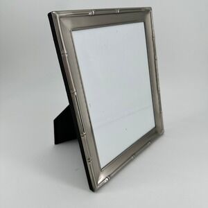 Fetco Silver Faux Bamboo 8x10 Metal Picture Frame Brushed Nickel Chinoiserie
